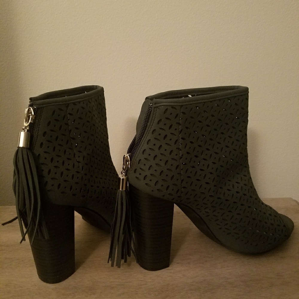 Peep toe booties